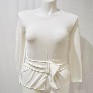 New GIORGIO ARMANI cream color top wt/ belt